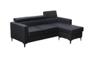 Joy 2pc Sectional - Black Leather - The Fine Furniture