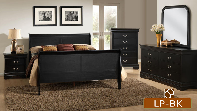 Enzo Bedroom Set - Double/Queen/ King- Black - The Fine Furniture