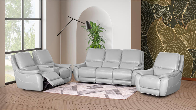 Mabel 3Pc Power Recliner Sofa Set - Grey - The Fine Furniture