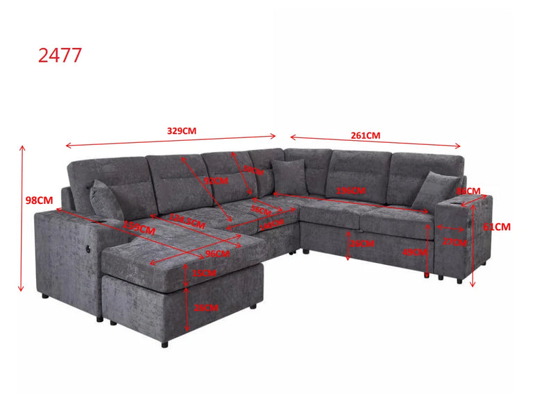 Aditya Sectional - Beige - The Fine Furniture