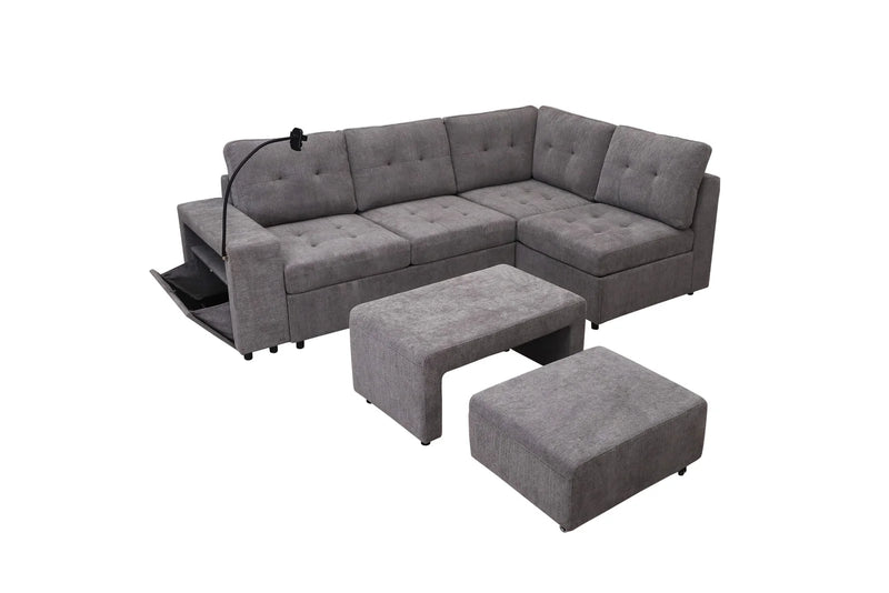 Imogen Sectional - Grey - The Fine Furniture