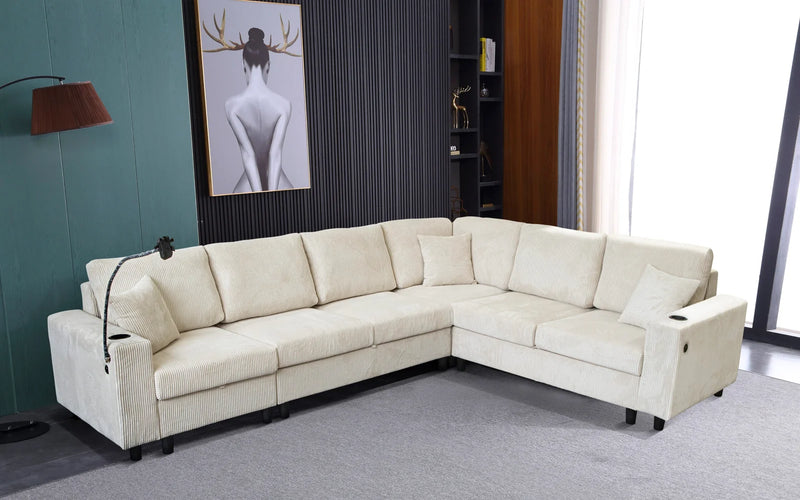 Bruce Sectional - Beige - The Fine Furniture