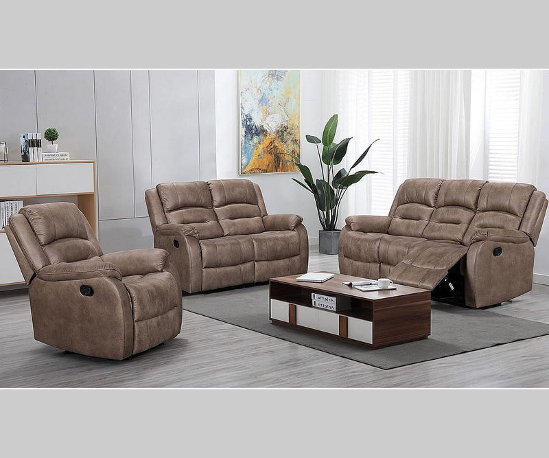 Larissa Recliner Set - Caramel Brown