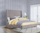 Daria Bed - Queen/ King- Grey - The Fine Furniture