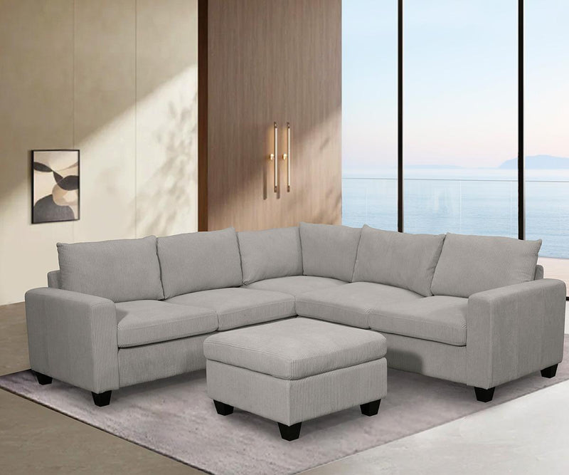 Kaden Sectional - Grey - The Fine Furniture