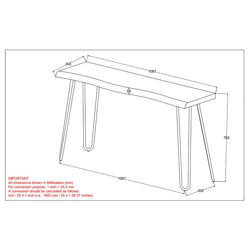 Rory Console Table - Natural and Black - The Fine Furniture