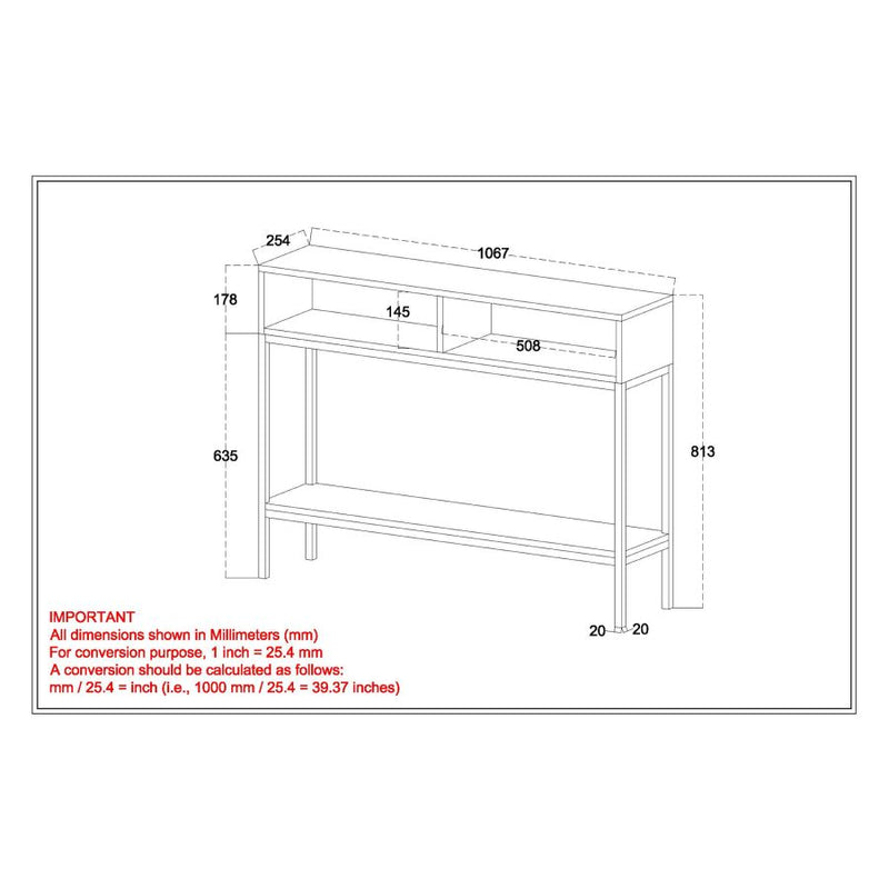 Alistair Console Table - Natural Burnt and Black - The Fine Furniture