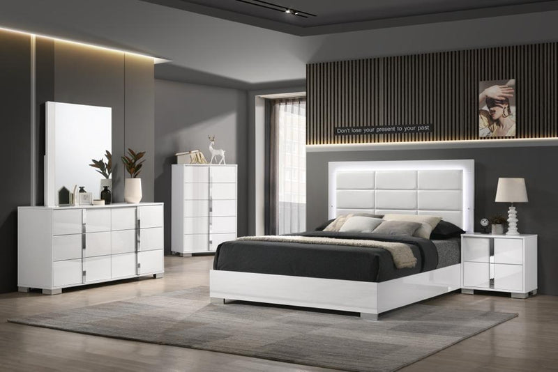 Scott 6pc Bedroom Set- Queen/King- White - The Fine Furniture