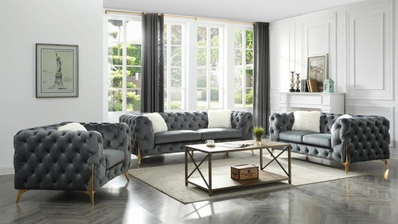 Oakley 3pc Sofa Set - Grey - The Fine Furniture