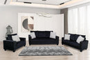 Benicio 3pc Sofa Set - Black Velvet - The Fine Furniture