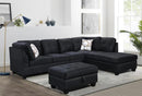 Gregory 4pc Sectional Sofa - Black - The Fine Furniture