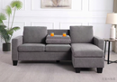 Reya Sectional - Grey Fabric - The Fine Furniture