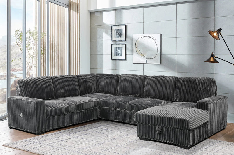 Saoirse Sectional - Grey - The Fine Furniture