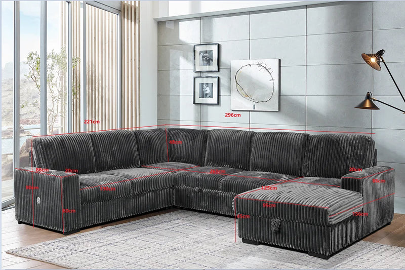 Saoirse Sectional - Grey - The Fine Furniture