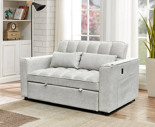 Esma Sofa Bed - Grey/Beige - The Fine Furniture