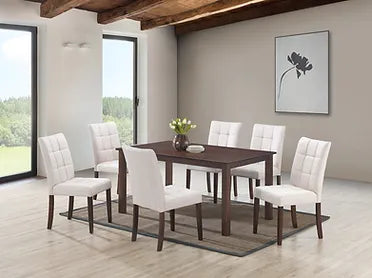 Cressida 7 Pc Dining Set - Beige - The Fine Furniture