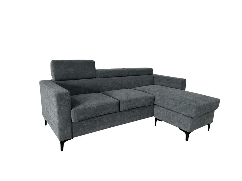 Joy 2pc Sectional - Black Fabric