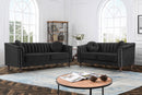 Paige Sofa & Loveseat - Black Velvet - The Fine Furniture