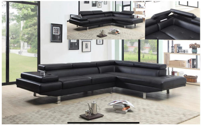 Moore Sectional Sofa - Black - The Fine Furniture