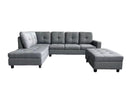 Isla Sectional With Ottoman - Grey - The Fine Furniture