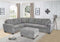 Cornwall 3pc Sectional with Ottoman - Grey - The Fine Furniture
