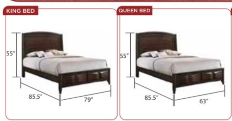 Hemi Bedroom Set Cherry - Queen/King - The Fine Furniture