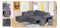 Meteo 4 Pc Sectional With Pull Out Bed - Grey - The Fine Furniture