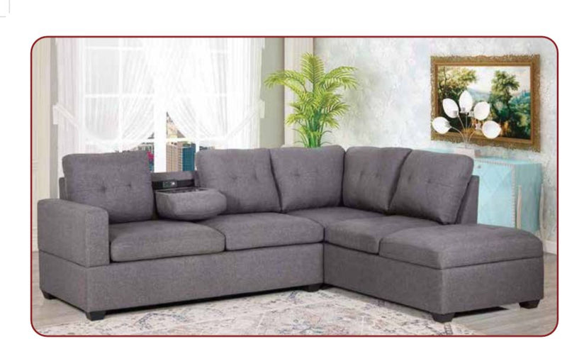 Theodore Sectional - Grey - The Fine Furniture
