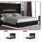 Maeve Bed with Fireplace Headboard - Queen/King - Black - The Fine Furniture