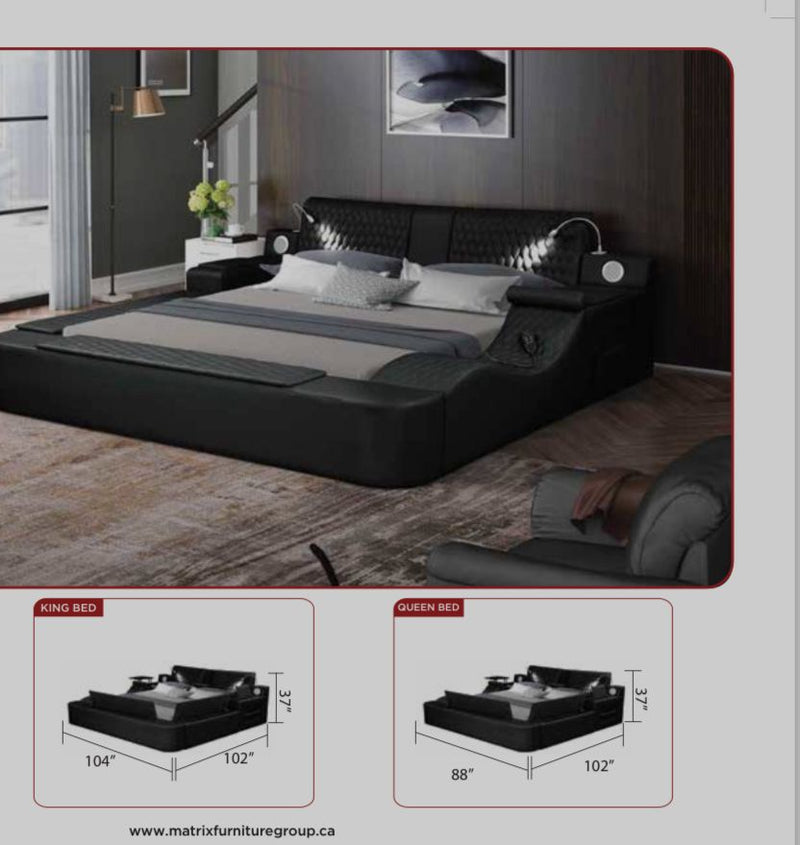 Aurelie Bed - Queen/King - Black - The Fine Furniture