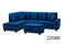 Isla Sectional With Ottoman - Blue - The Fine Furniture