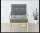 Gwen Chair - Grey/Gold - The Fine Furniture