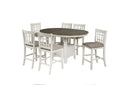 Zelda 7pc Pub Dining Set - White/Oak - The Fine Furniture