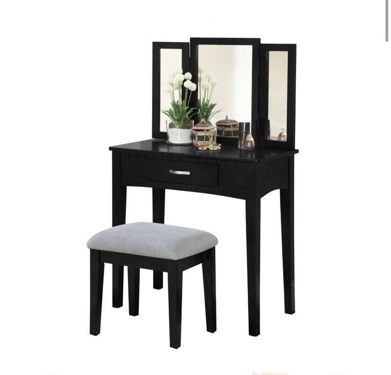 Dexter Vanity Set - Black - The Fine Furniture