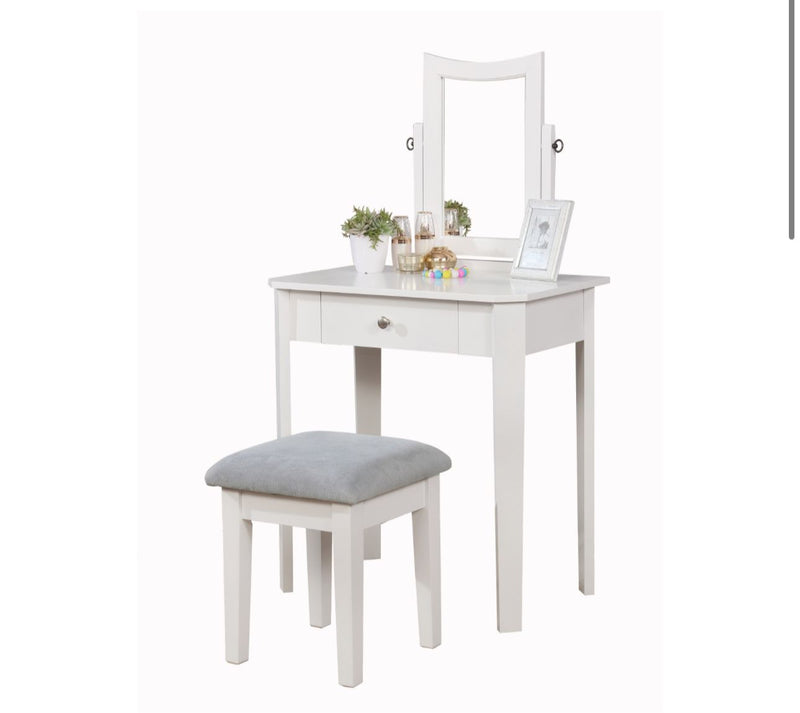 Leory Vanity Set - White - The Fine Furniture