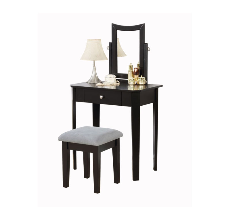 Leory Vanity Set - Black - The Fine Furniture