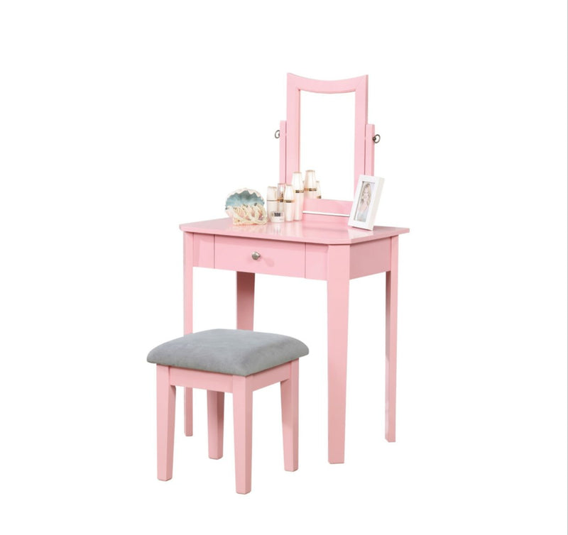 Leory Vanity Set - Pink - The Fine Furniture