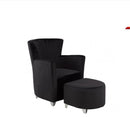 Ezekiel Accent Chair With Ottoman - Black/ Grey - The Fine Furniture
