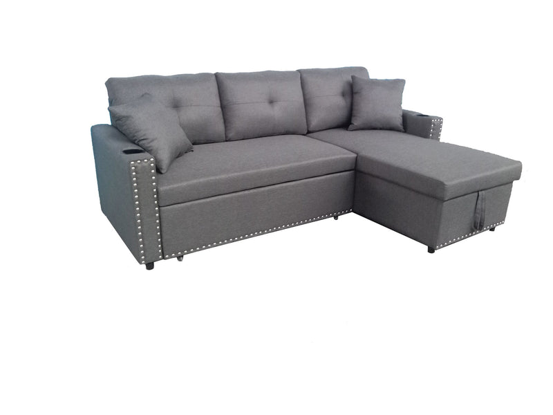 Averill Reversible Sectional Sofa Bed - Dark Grey/ Light Grey