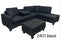 Naomi 4pc Sectional with Ottoman - Black