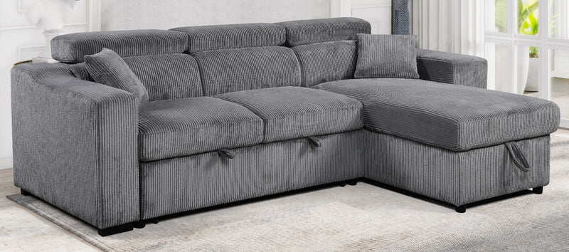 Leslie Sectional Sofa Bed - Grey