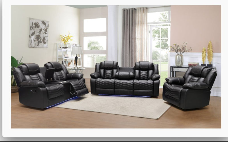 Pricilla 3pc Recliner Set - Black