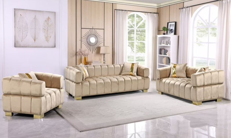 Delilah Sofa Set - Taupe - The Fine Furniture