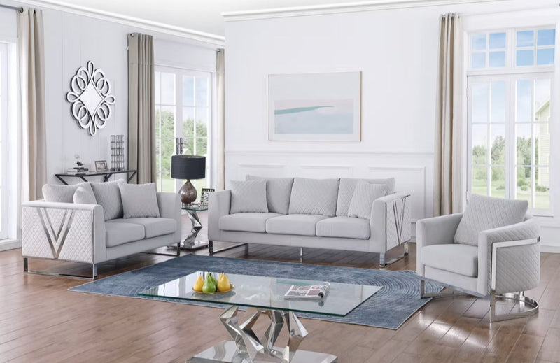 Skye Sofa Set - Grey - The Fine Furniture