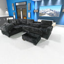 Arcadia Sectional - Black Corduroy - The Fine Furniture