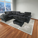 Arcadia Sectional - Black Corduroy - The Fine Furniture