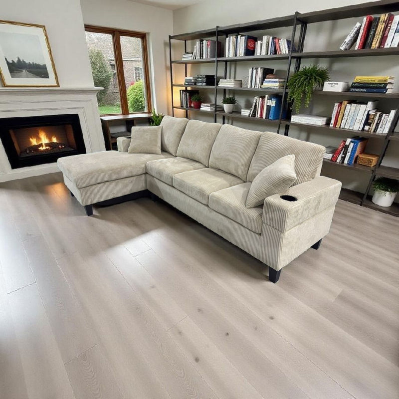 Desmond Sectional - Beige Corduroy