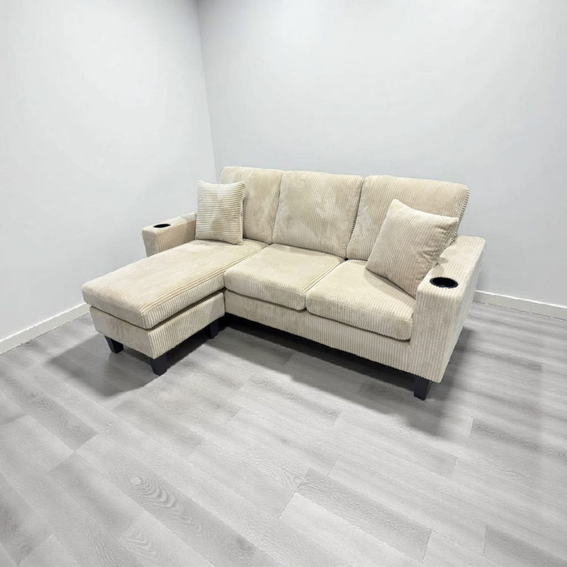 Eduardo Sectional - Beige Corduroy