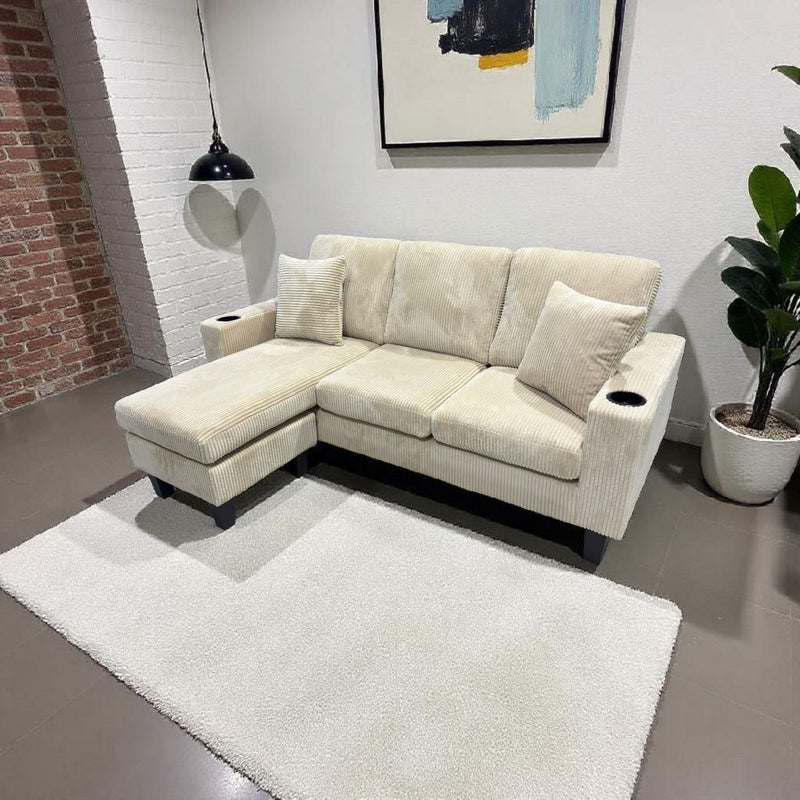 Eduardo Sectional - Beige Corduroy