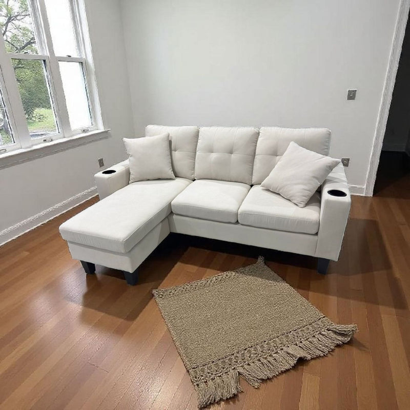 Eduardo Sectional - Cream Chenille